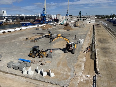 Seehafen Kaihalle abgebrochen